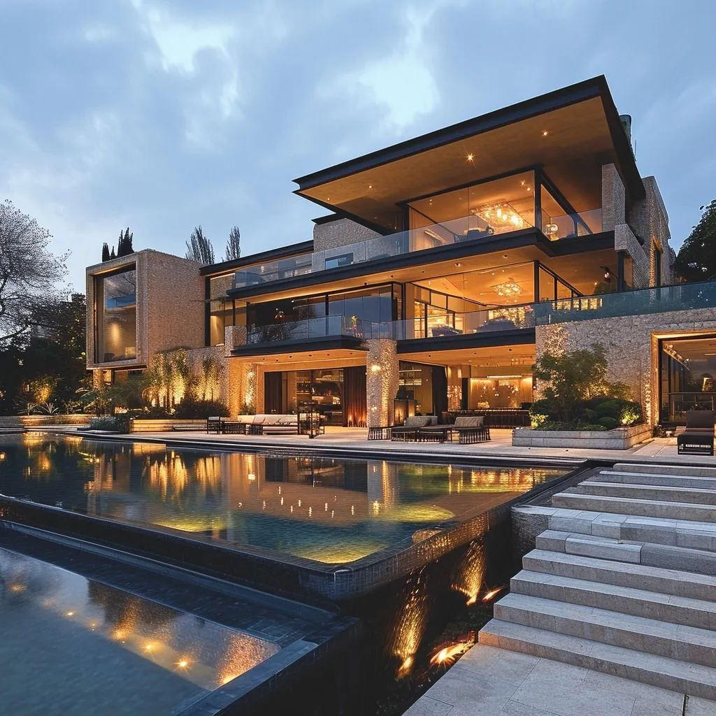 VIlla Pool Night Luxury
